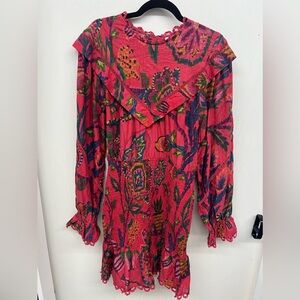 Farm Rio Red Sunset Tapestry Dress
